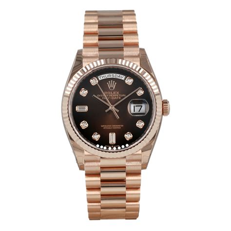 rolex men's watches day date brown|rolex day date bracelet.